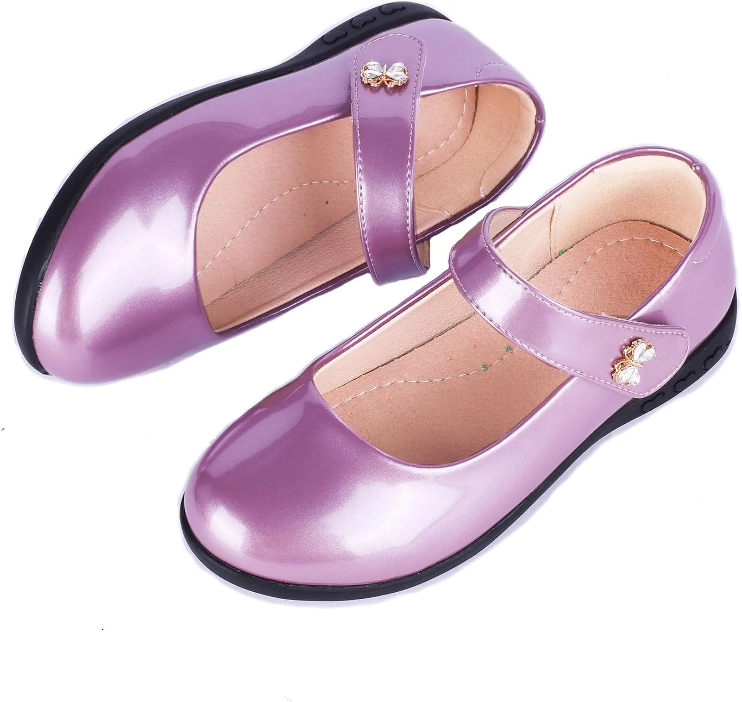 Girls Mary Jane Strap School Uniform Dress Flat Ballet Shoes