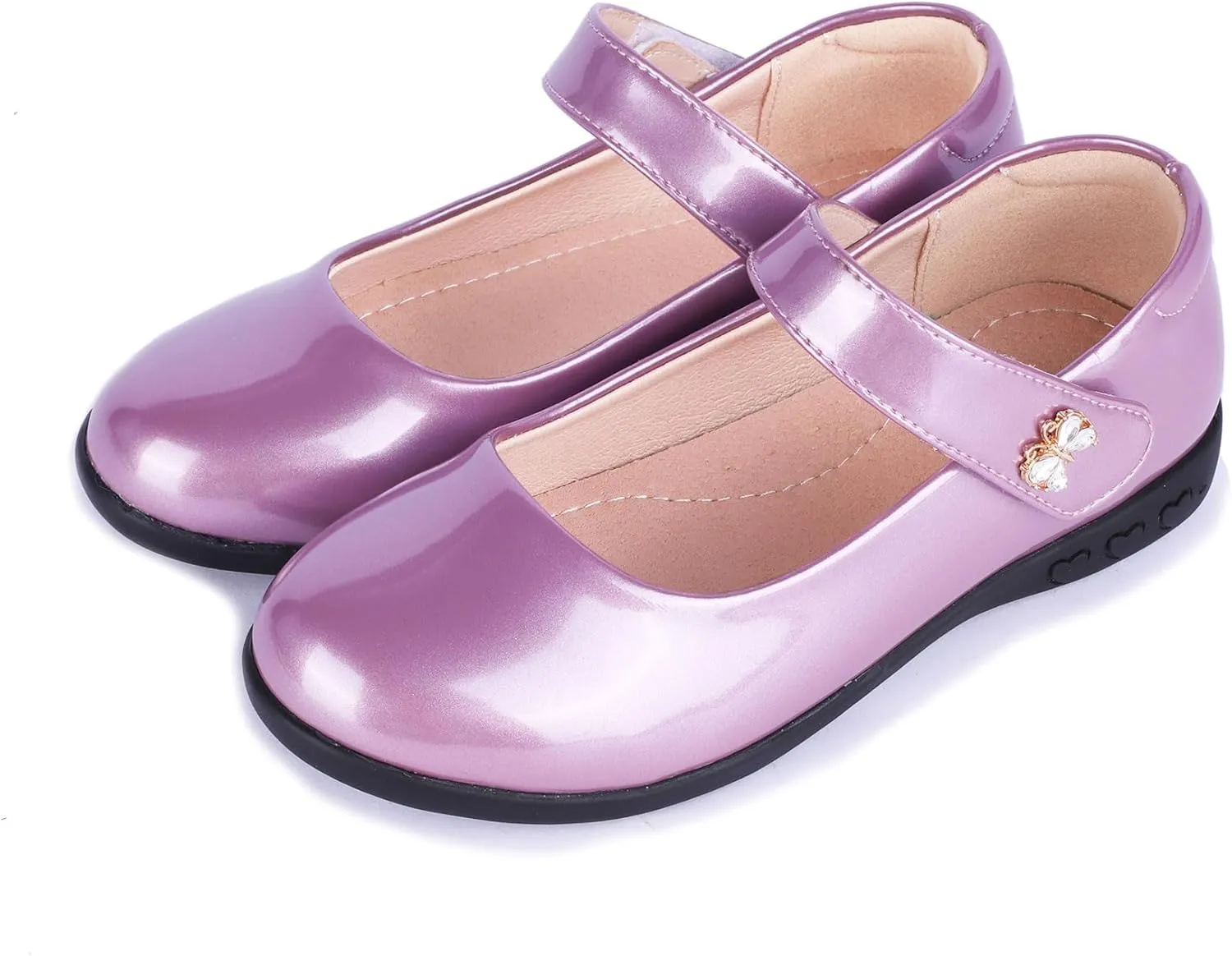 Girls Mary Jane Strap School Uniform Dress Flat Ballet Shoes