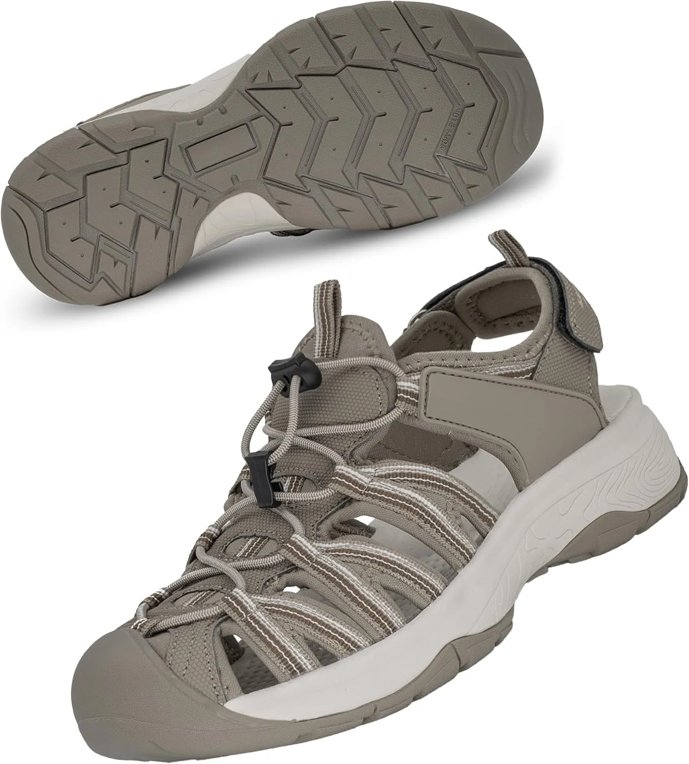 GRITION Hiking Sandals Women Closed Toe, Waterproof Lightweight Adjustable Hiking Athletic Sandals, Breathable For Beach Summer Adventure Comfortable Outdoor Sport