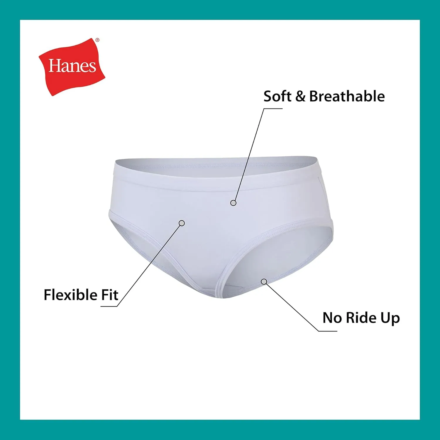 Hanes Brief Underwear, Stretch Cotton Panties for Girls, Assorted, 12-Pack