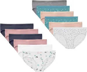 Hanes Brief Underwear, Stretch Cotton Panties for Girls, Assorted, 12-Pack