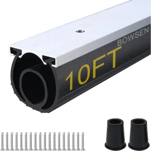 Heavy-Duty U O Ring Universal Garage Door Bottom Seals Weatherstrip Weather Stripping Rubber with Aluminum Track Retainer Kit, Black (10FT, 1-5/8" Width)