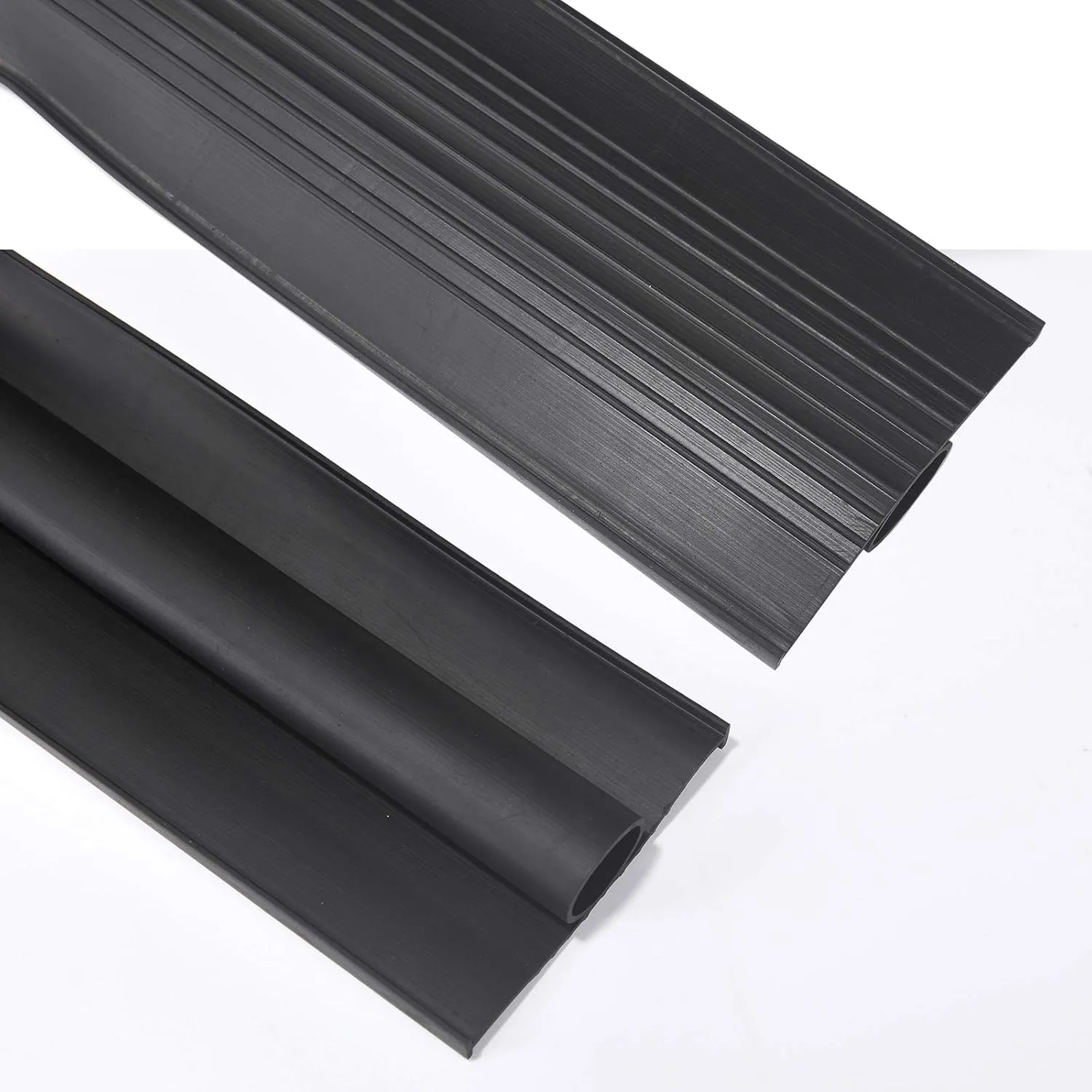 Heavy-Duty U O Ring Universal Garage Door Bottom Seals Weatherstrip Weather Stripping Rubber with Aluminum Track Retainer Kit, Black (10FT, 1-5/8" Width)