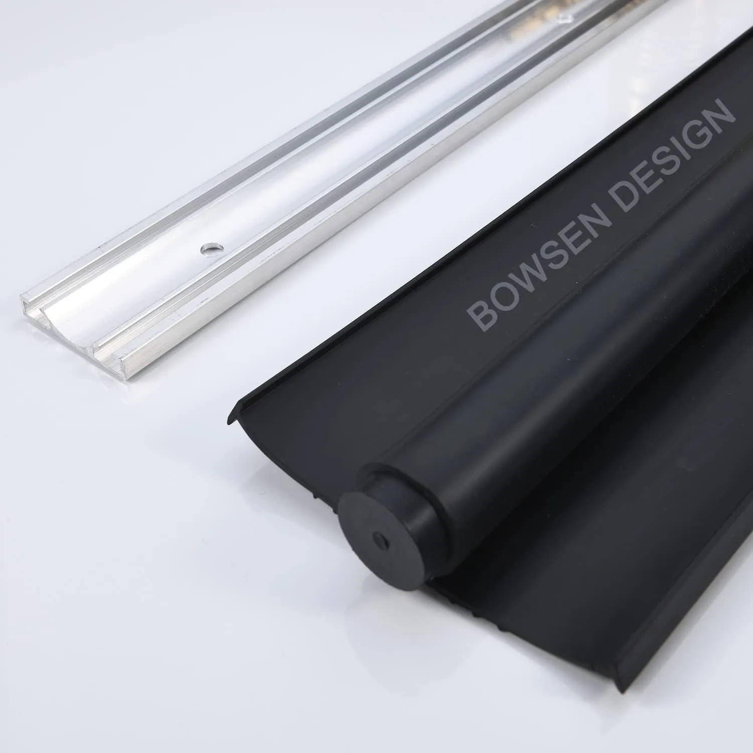 Heavy-Duty U O Ring Universal Garage Door Bottom Seals Weatherstrip Weather Stripping Rubber with Aluminum Track Retainer Kit, Black (10FT, 1-5/8" Width)