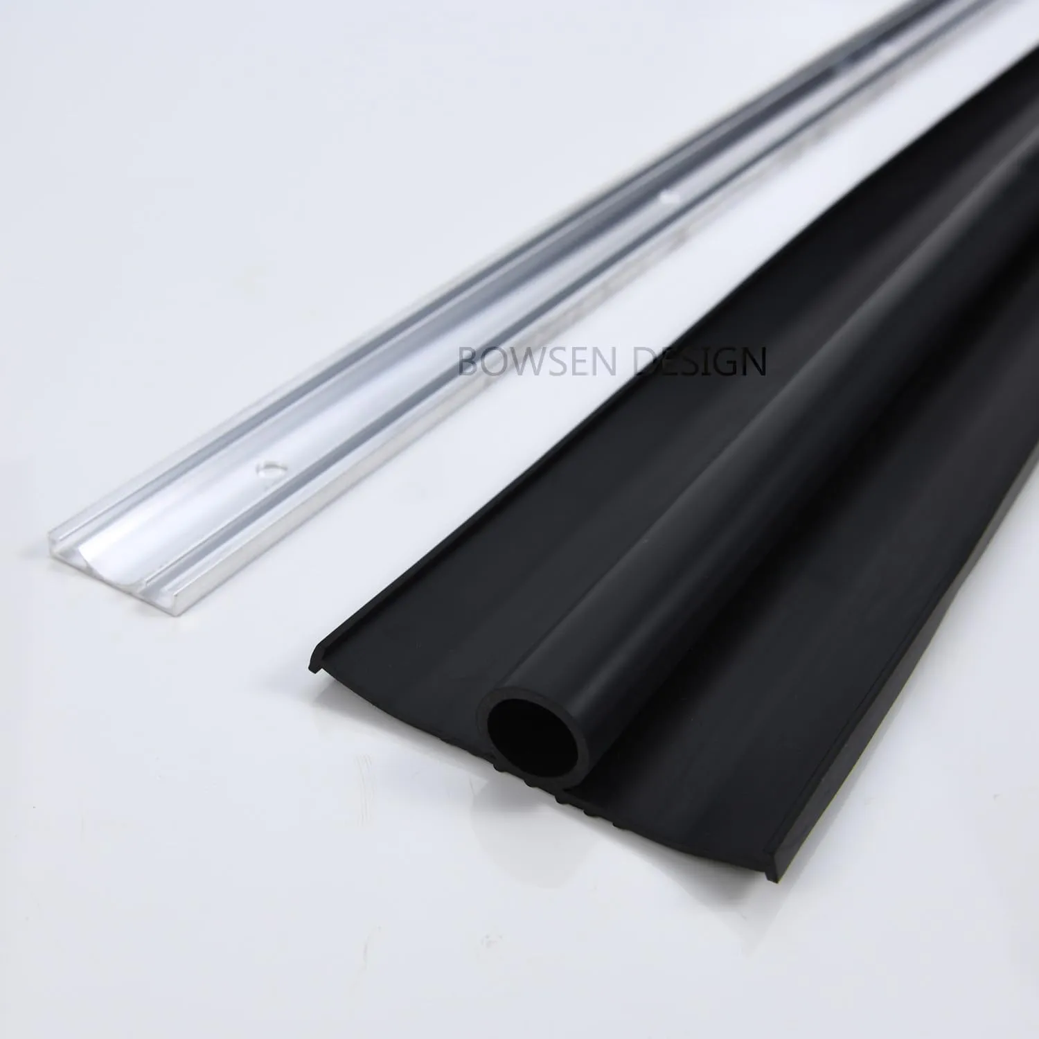 Heavy-Duty U O Ring Universal Garage Door Bottom Seals Weatherstrip Weather Stripping Rubber with Aluminum Track Retainer Kit, Black (16 FT, 1-1/4" Width)