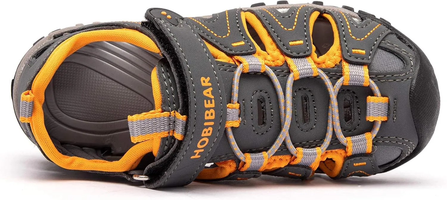 HOBIBEAR Boys Girls Sport Water Sandals Closed-Toe Outdoor(Toddler/Little Kid/Big Kid)