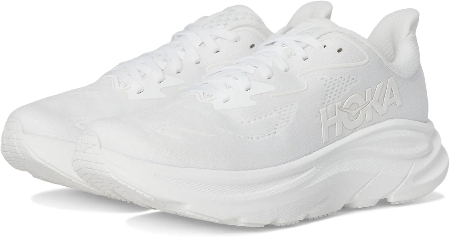 Hoka Women's Clifton 10 Sneaker, White/White, 11 Wide