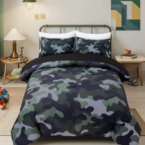 Holawakaka Twin Size Camouflage Bedding Comforter Set with Sheets,Boys Girls Men Camo Bed in A Bag 5 Pieces,Kids Teens Dorm Bed Sets Neutral Farmhouse Lodge Cabin Army Bedspread (Dark Green,Twin)