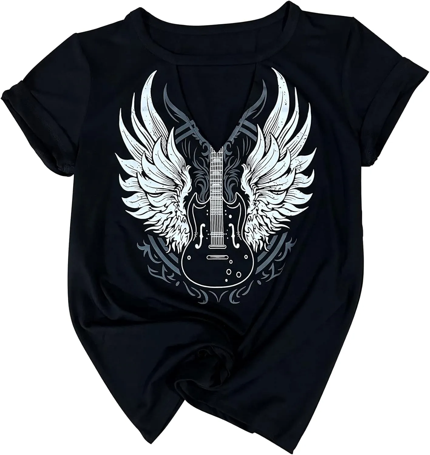 Hollow Out T Shirts for Women Western Graphic Shirts Country Cowgirls Shirts Casual Short Sleeve V Neck Tops