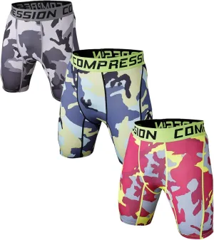Holure Men's Performance Compression Shorts Athletic Workout Running Underwear (3 or 5 Pack)