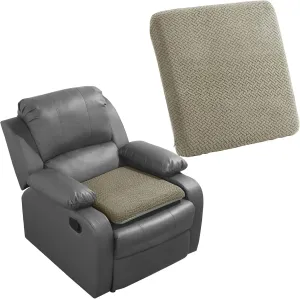 HOMBYS Tufted Furry Recliner Seat Cushion for Elderly Foam Curved Edge Large Square Seat Cushion for Recliner Chair, Floor Pillow, Office Chair, Car, No Pressure on Thighs, Coffee Color