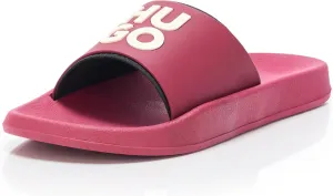 HUGO men's Stacked Logo Slide Sandal