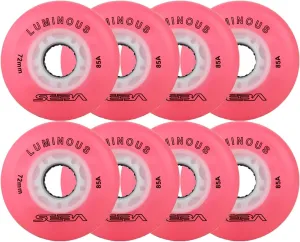 Indoor/Outdoor Roller Skate Wheels 85A Light Up Inline Skate Wheels, with Magnetic Core (8 Pack), for Inline Skates Replacement Wheel
