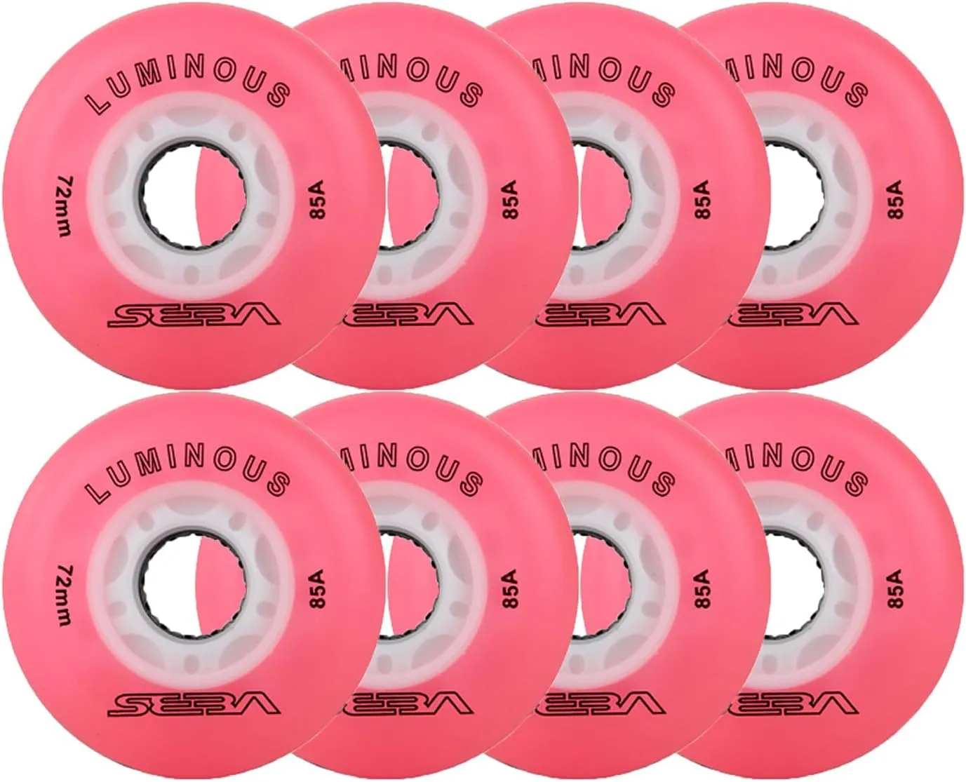 Indoor/Outdoor Roller Skate Wheels 85A Light Up Inline Skate Wheels, with Magnetic Core (8 Pack), for Inline Skates Replacement Wheel