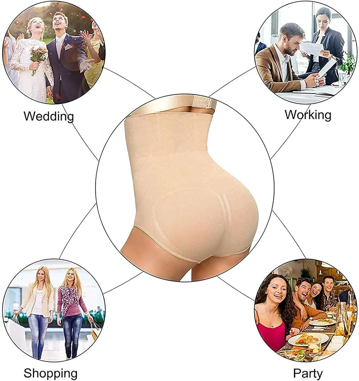 Intervally High Waist Tummy Control Shapewear Panties, Intervaley Tummy Control Strapless Trainer Briefs