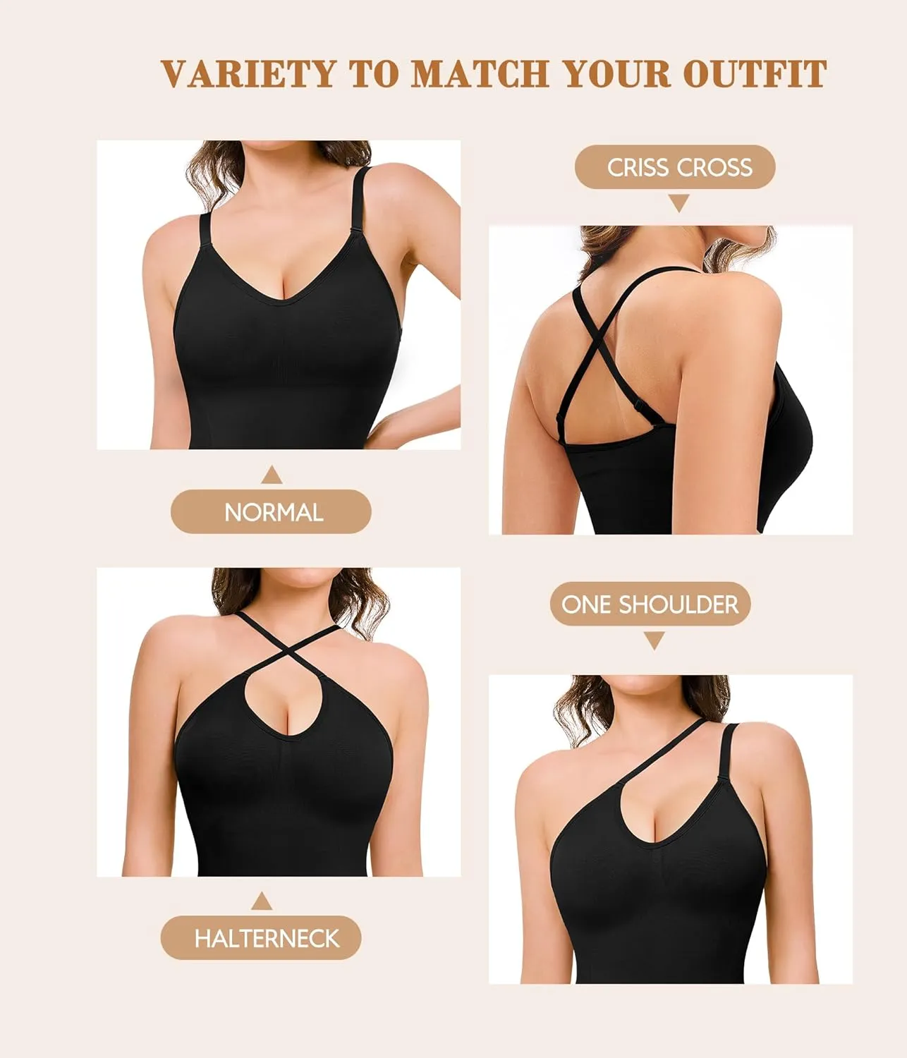 Irisnaya waist trainer shapewear for women seameless Tummy control Bodysuits with Built in Bra Full Body Shaper