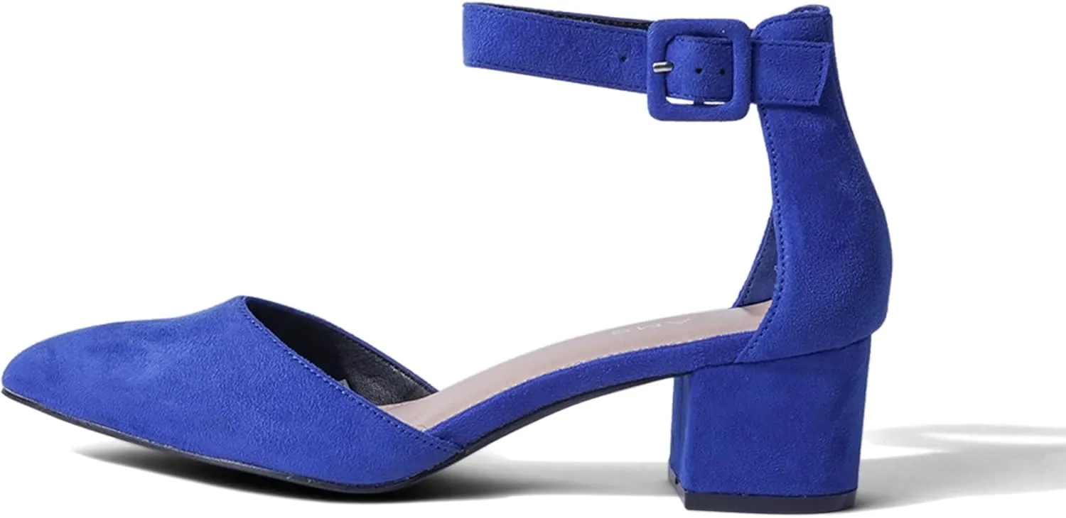 J. Adams Krista Heeled Sandal, Closed Toe Low Block Heels for Women, Wide Fit Dress Shoes for Teen Girls, Business Casual Short Heels, Closed Toe