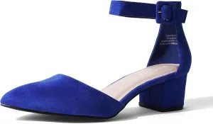 J. Adams Krista Heeled Sandal, Closed Toe Low Block Heels for Women, Wide Fit Dress Shoes for Teen Girls, Business Casual Short Heels, Closed Toe