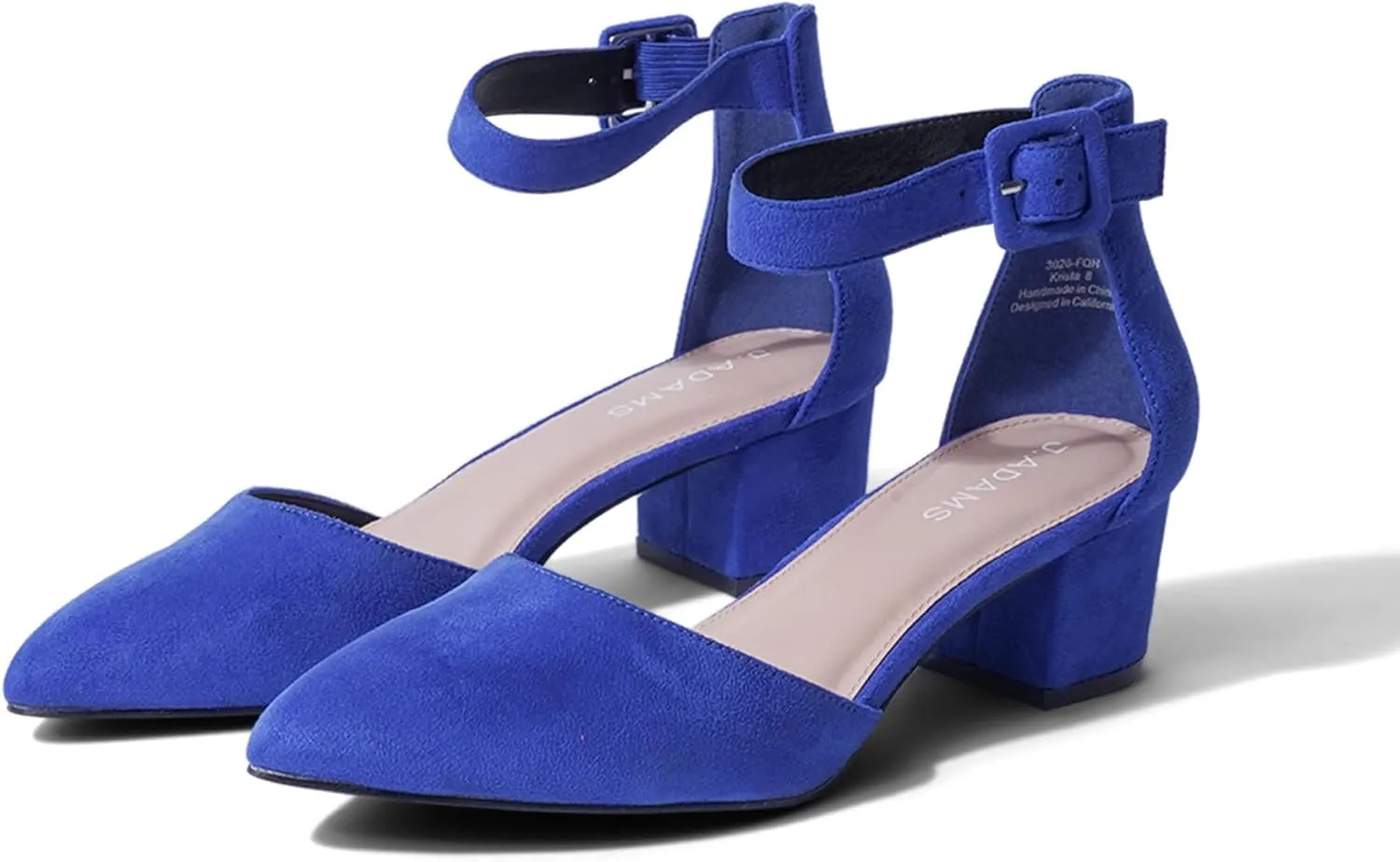 J. Adams Krista Heeled Sandal, Closed Toe Low Block Heels for Women, Wide Fit Dress Shoes for Teen Girls, Business Casual Short Heels, Closed Toe