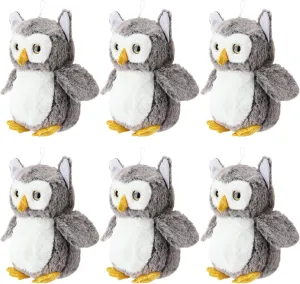 Jenaai 6 Pcs Owl Plush Stuffed Animals for Babies Soft Plush Toy Stuffed Owl Wizard Party Favors for Kids Toddlers Unisex Gifts Classroom Prizes Decor, 9.06 Inch (Gray)