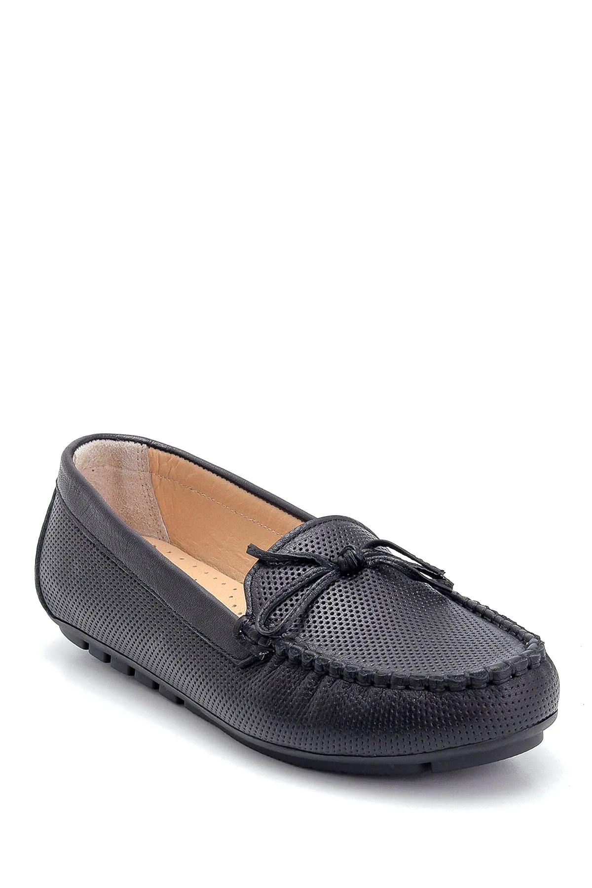 Kadın Deri Fiyonk Detaylı Loafer