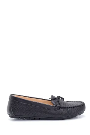Kadın Deri Fiyonk Detaylı Loafer