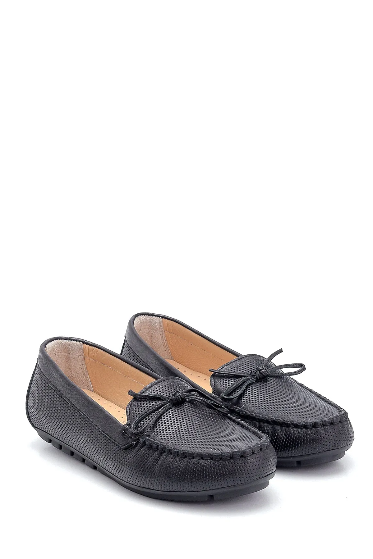 Kadın Deri Fiyonk Detaylı Loafer