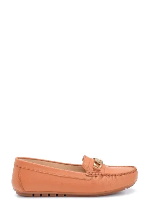 Kadın Deri Zincir Detaylı Loafer