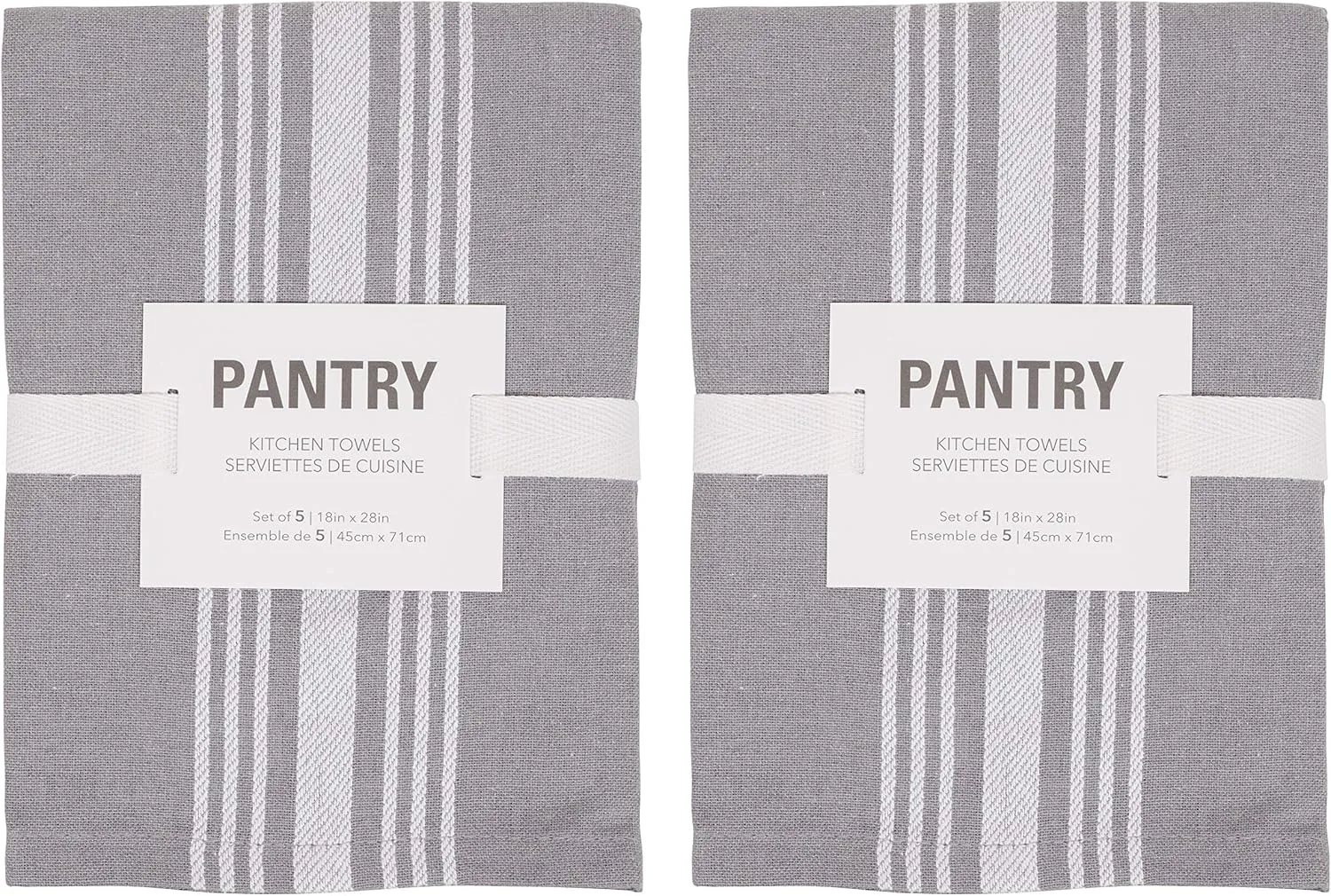 KAF Home Soho Kitchen Dish Towel Set of 10 | 18 x 28 Inch Tea Towels | Soft and Absorbent Mixed Set of Flat Towels (Gray)
