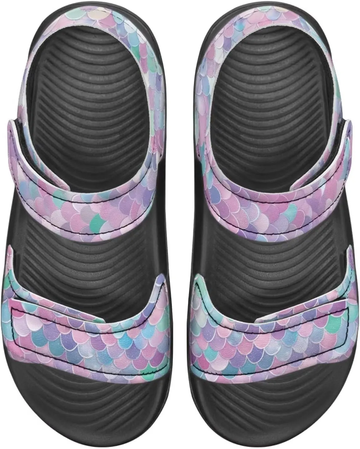 Kids Sandals Summer Shoes Girls Slide Sandals Slip On Toddler Shoes Double Buckle Strap Open Toe EVA Slippers