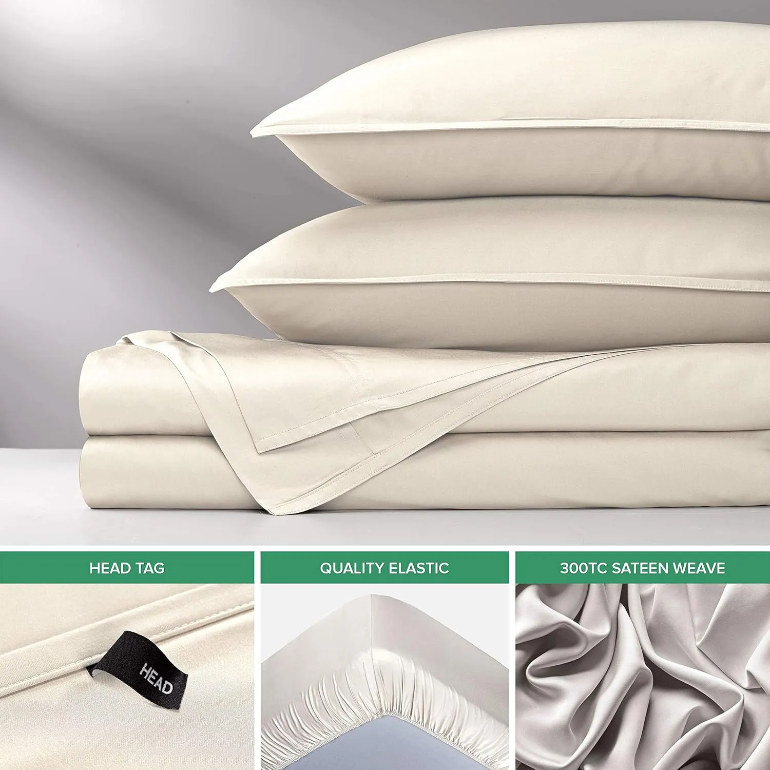 King Sheets by Pure Bamboo, Genuine 100% Organic Viscose Derived from Bamboo Bed Sheet Set, Luxuriously Soft & Cooling, Double Stitching, Lifetime Quality Promise (King, Ivory)