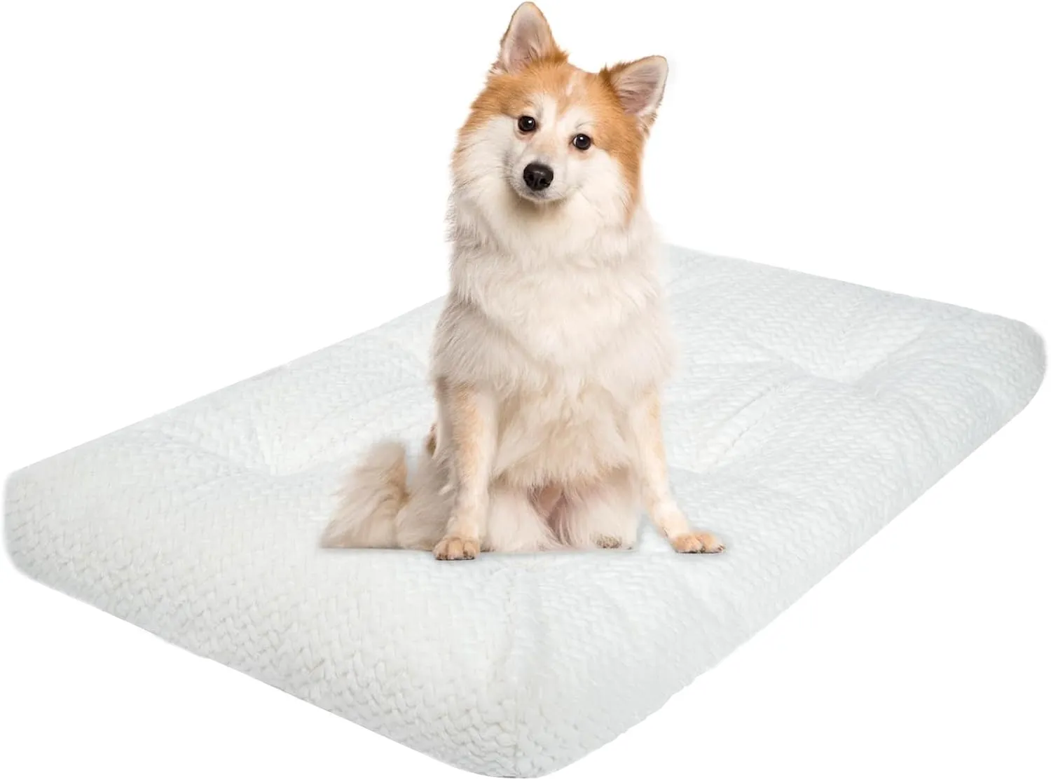 Kroser Deluxe Crate Pad, Dog Kennel Bed - Soft, Reversible (Cool & Warm), Machine Washable - Small to Jumbo Dogs, White