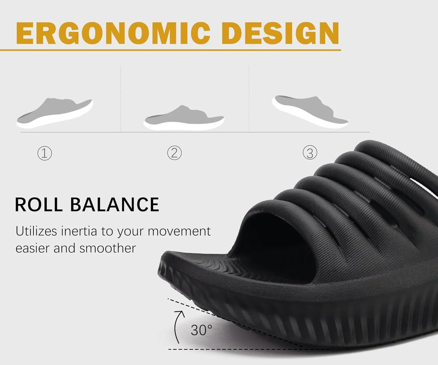 KuaiLu Womens Recovery Sandals With Comfortable Plantar Fasciitis Support,Ladies Orthotic Open Toe Sport Slides Thick Cushion Reduces Stress on Feet,Joints & Back Post-Exercise