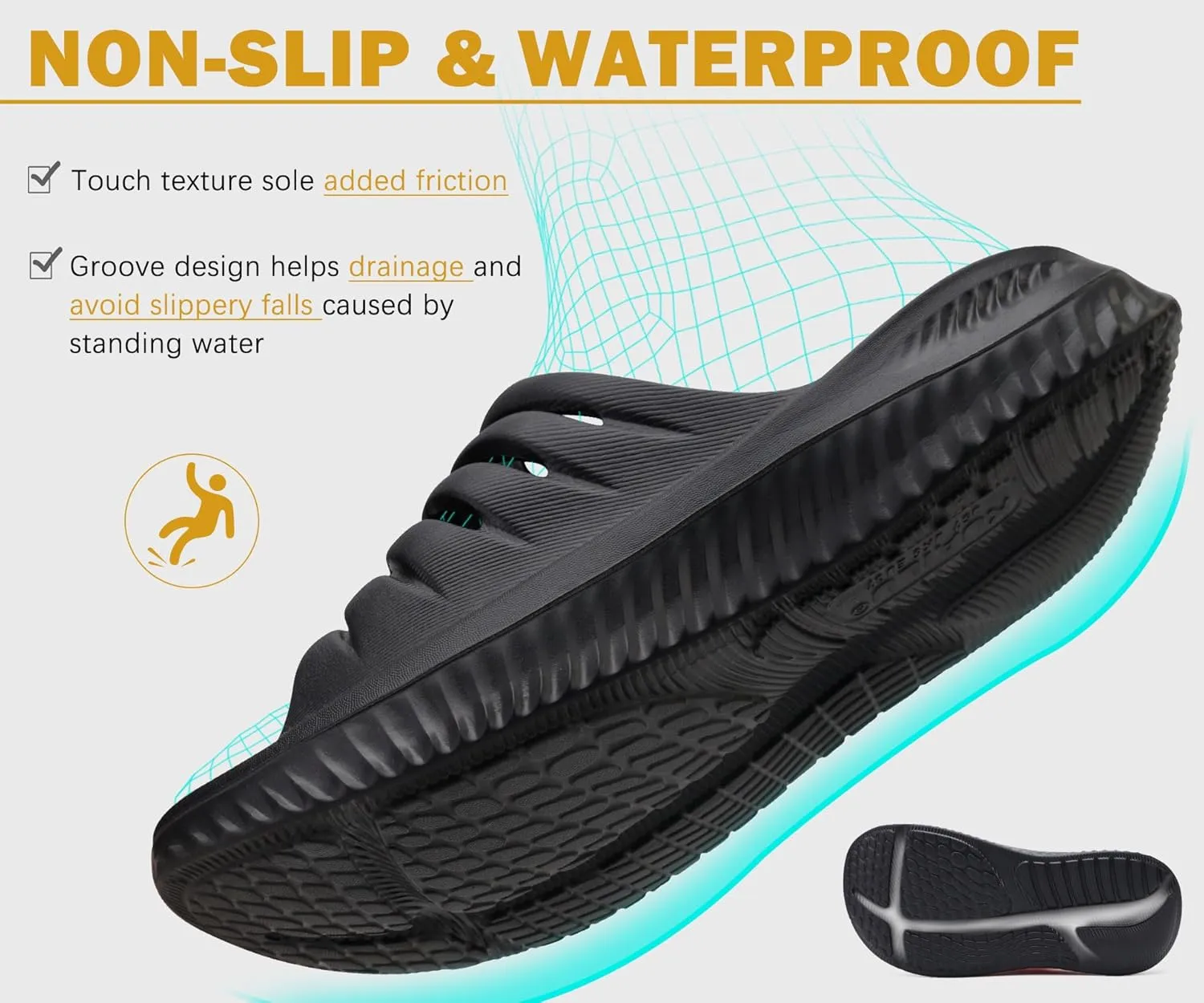 KuaiLu Womens Recovery Sandals With Comfortable Plantar Fasciitis Support,Ladies Orthotic Open Toe Sport Slides Thick Cushion Reduces Stress on Feet,Joints & Back Post-Exercise