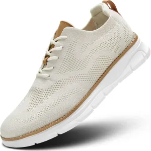 Kundork Men's Casual Dress Shoes Comfort Walking Shoes Mesh Knit Lightweight Breathable Sneakers