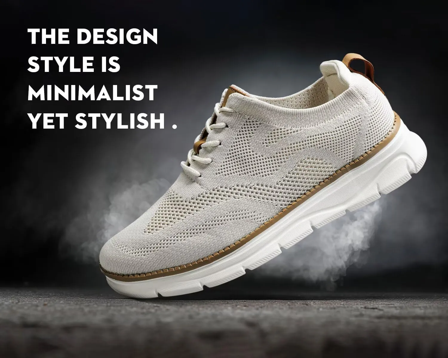 Kundork Men's Casual Dress Shoes Comfort Walking Shoes Mesh Knit Lightweight Breathable Sneakers