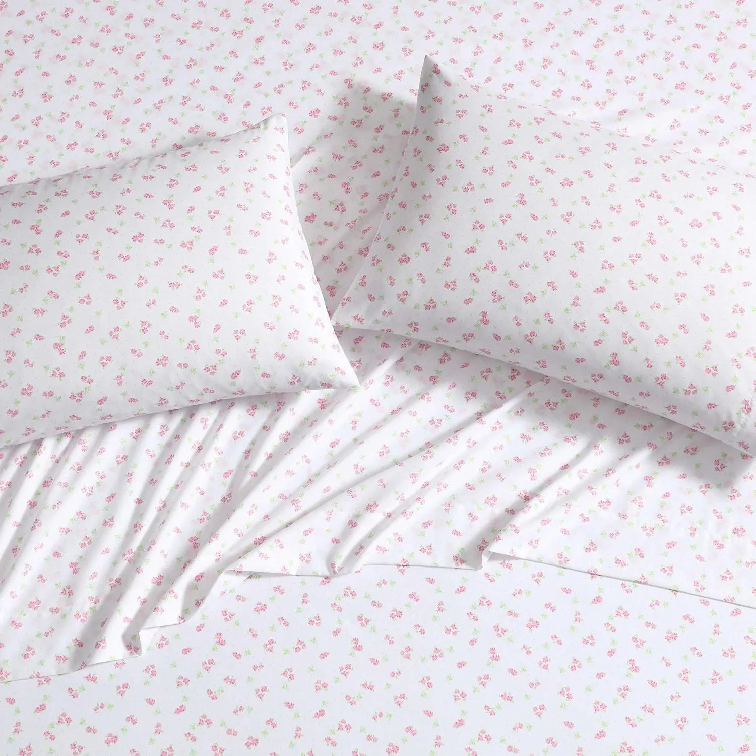 Laura Ashley - Kids Sheet Set, Ultra-Soft & Breathable Toddler Bedding with Matching Pillowcase, Wrinkle-Resistant, Ideal Girl Room Essentials (Busy Bee Pink, Twin/Twin XL)