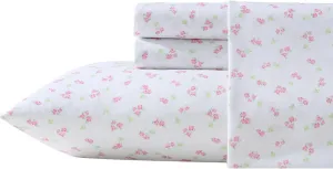Laura Ashley - Kids Sheet Set, Ultra-Soft & Breathable Toddler Bedding with Matching Pillowcase, Wrinkle-Resistant, Ideal Girl Room Essentials (Busy Bee Pink, Twin/Twin XL)