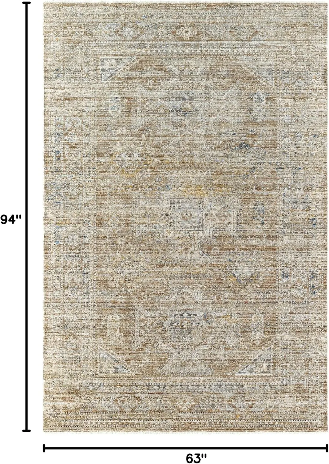 Livabliss x Becki Owens Margaret Traditional Washable Outdoor Area Rug, 5'3" x 7'10", Taupe/Brown