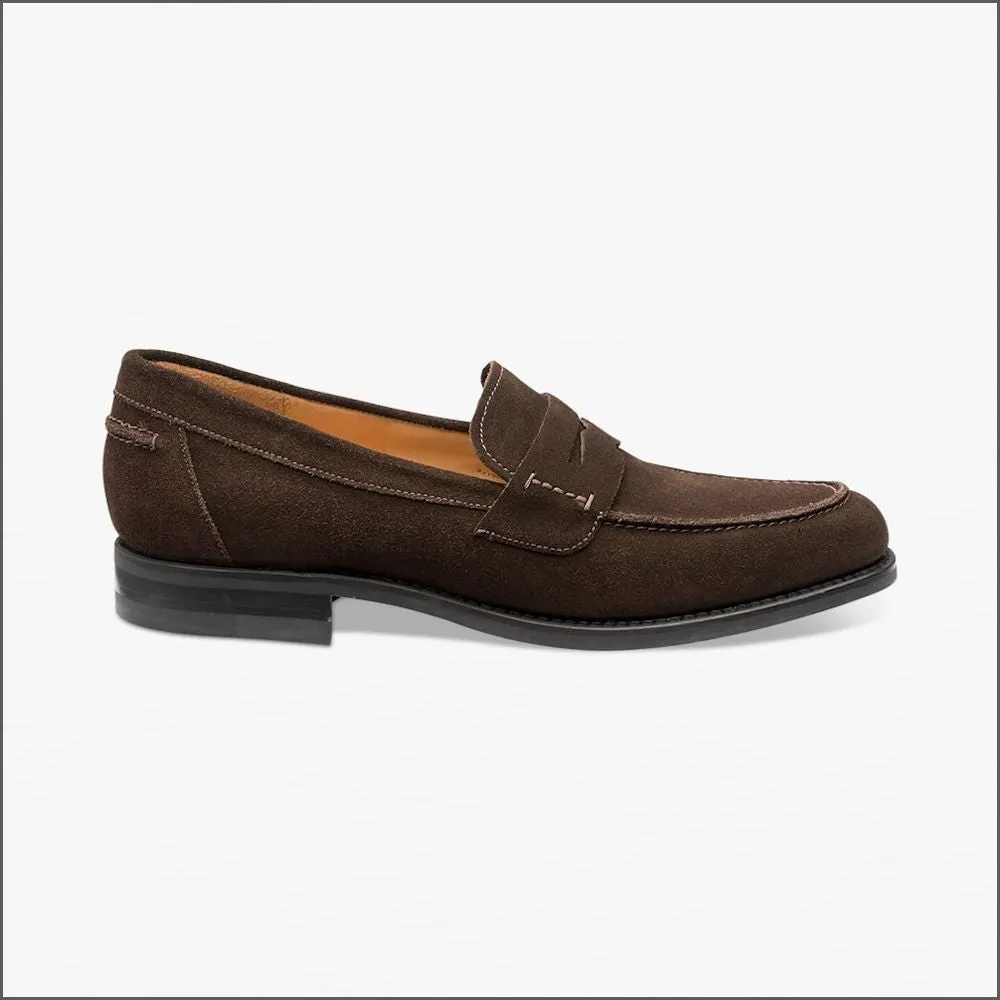 Loake 356 Dark Brown Suede Saddle Loafer@