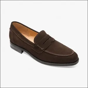 Loake 356 Dark Brown Suede Saddle Loafer@