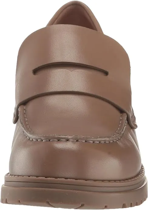 Local delivery Loafers Haan Leather Slip On Block Trusted Rounded Cole Toe Heeled Irish Camea Coffee