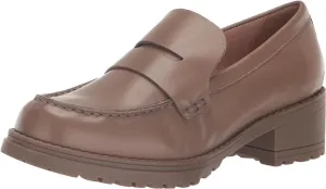 Local delivery Loafers Haan Leather Slip On Block Trusted Rounded Cole Toe Heeled Irish Camea Coffee