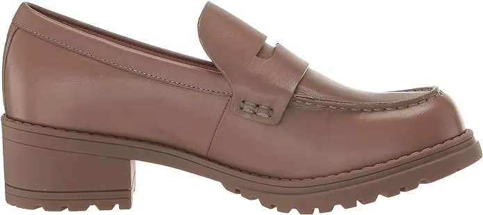 Local delivery Loafers Haan Leather Slip On Block Trusted Rounded Cole Toe Heeled Irish Camea Coffee