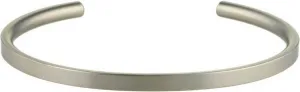 Matte Silver 4mm Wide Court Flat Torc Bangle - 65mm