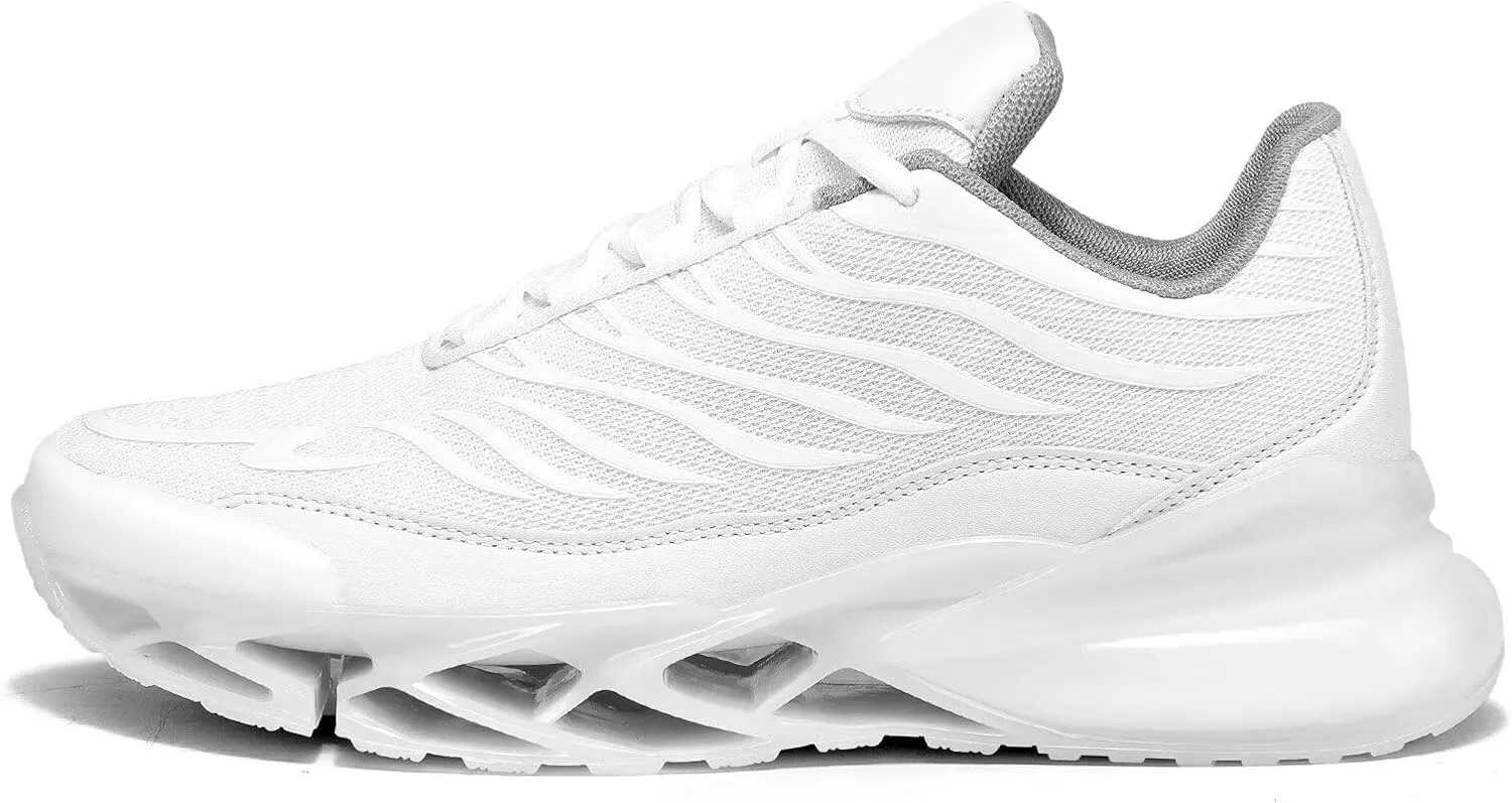 Mens Air Cushion Running Shoes Walking Blade Fashion Sneakers Lace Up Casual Comfortable Soft Sole Work Tennis Sport Athletic Trainers