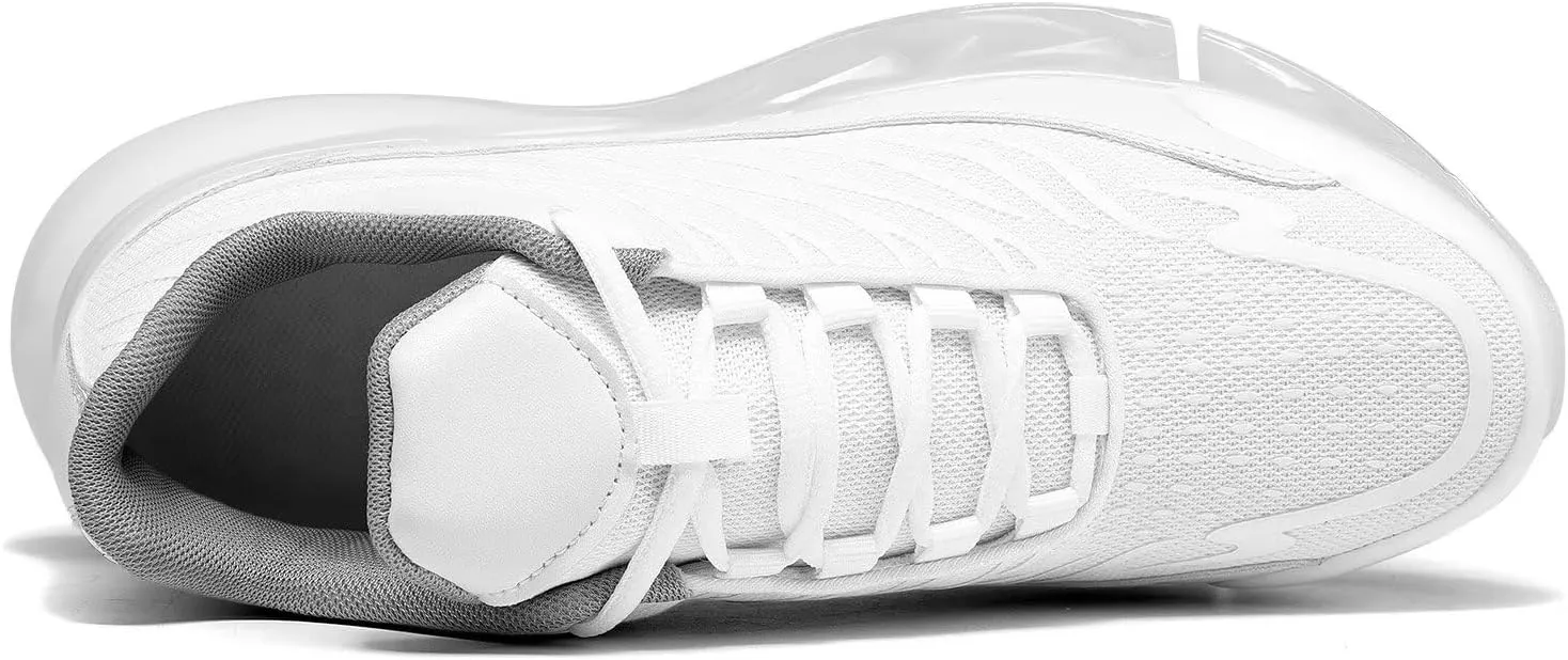 Mens Air Cushion Running Shoes Walking Blade Fashion Sneakers Lace Up Casual Comfortable Soft Sole Work Tennis Sport Athletic Trainers