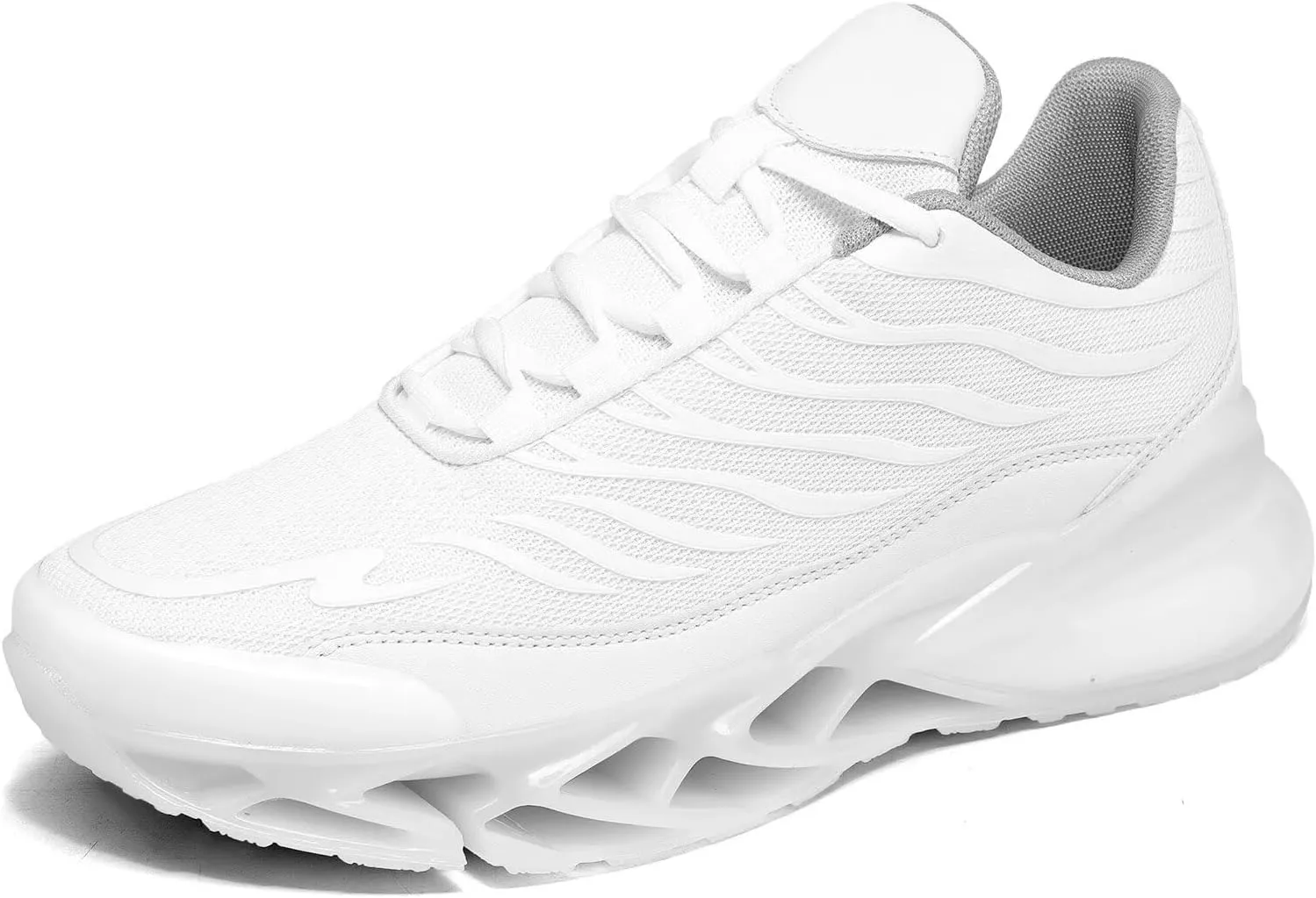 Mens Air Cushion Running Shoes Walking Blade Fashion Sneakers Lace Up Casual Comfortable Soft Sole Work Tennis Sport Athletic Trainers