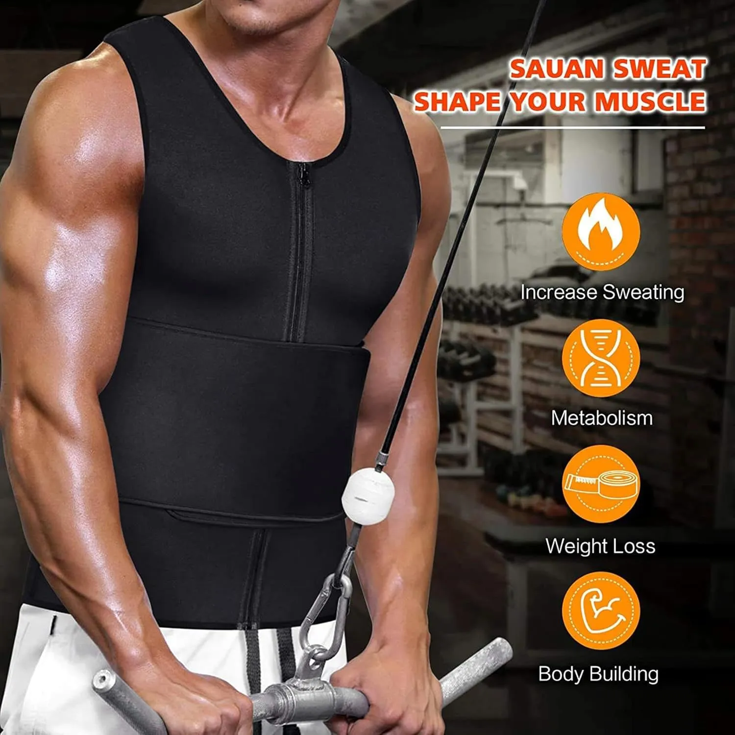 Mens Compression Shirts for Body Slimming Tank Top - Tummy Control Undershirts Workout Shaper Vest Shapewear