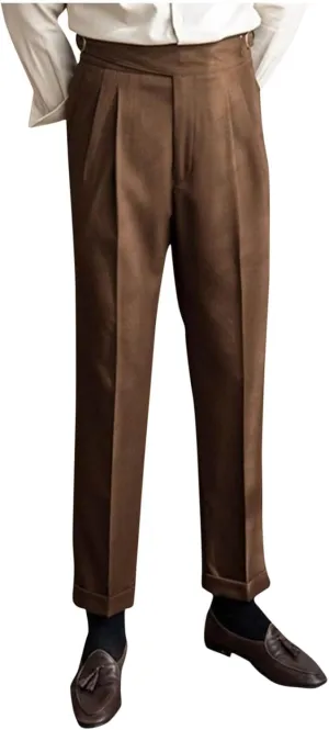 Mens Dress Pants Workday Classic Fit Suit Pants Casual Pleated Front Dress Pants Straight Fit Pants
